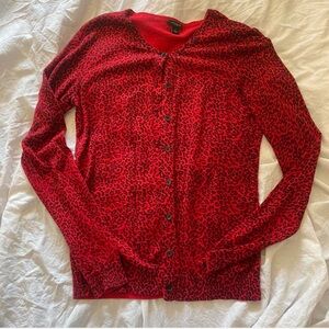 Red hot cheetah print cardigan